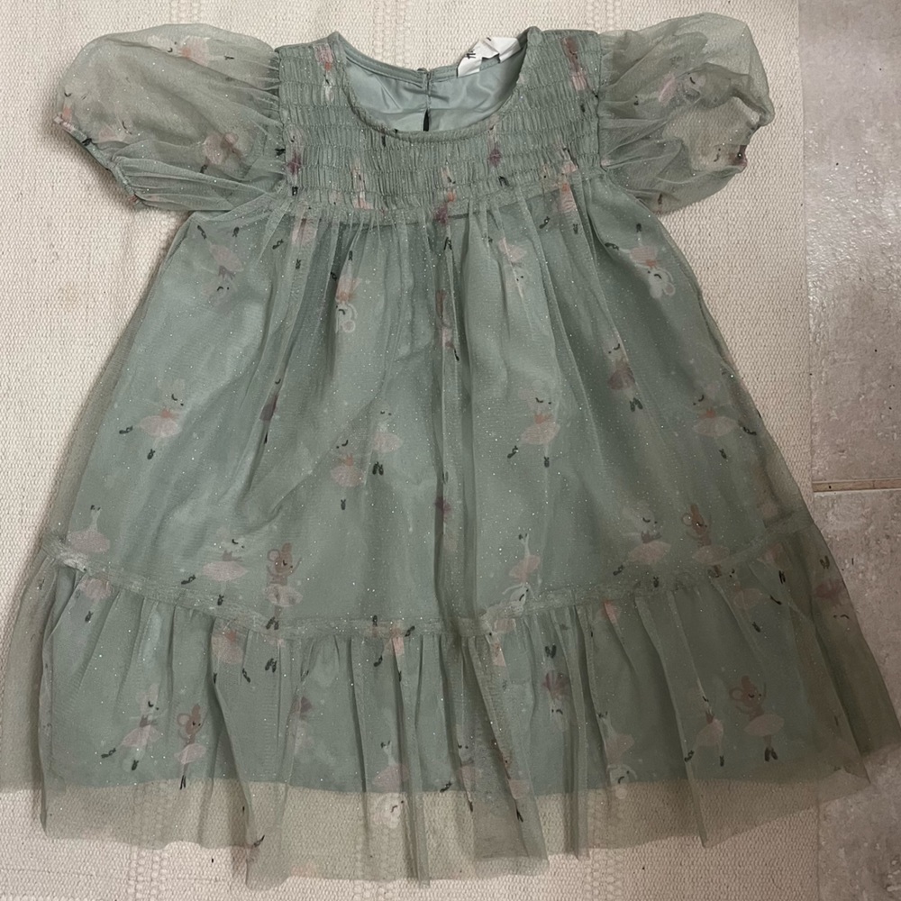 H&M Glittery Tulle Dress 3T Toddler Girls - Picture 3 of 7
